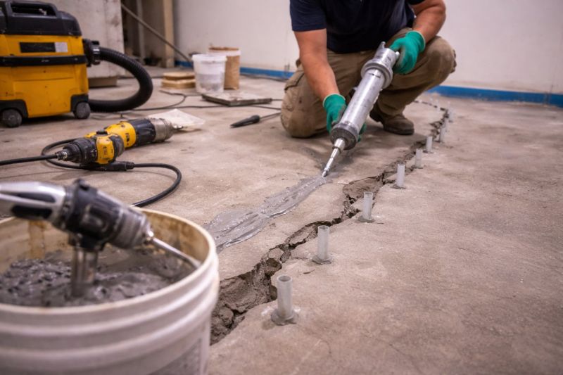 Cracked Basement Floor Repair in Arlington, VA