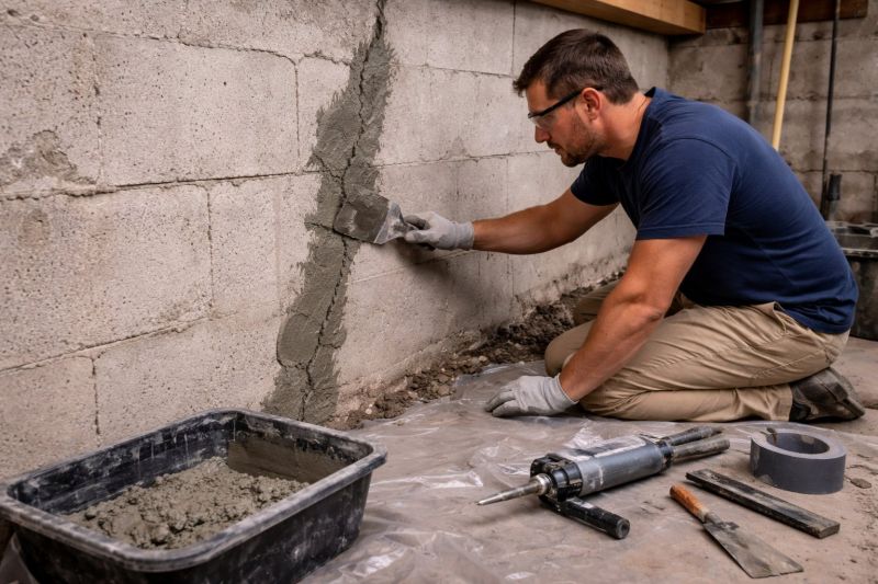 Foundation Crack Repair in Triangle, VA