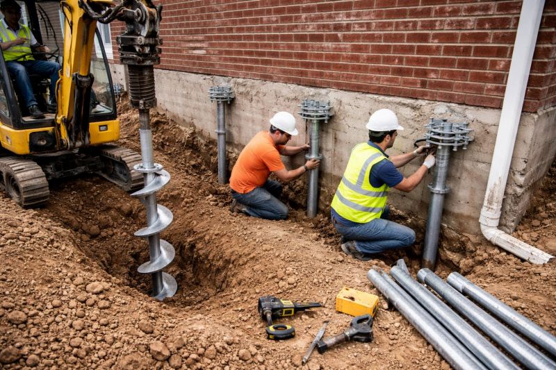 Helical Piers Installation in Arlington, VA