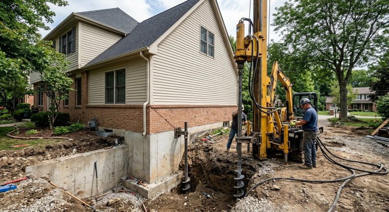Helical Piers Installation in Arlington, VA