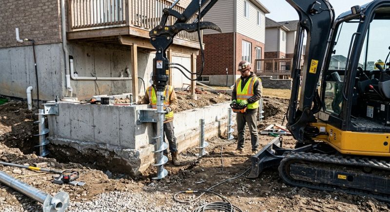 Helical Pile Installation in Arlington, VA