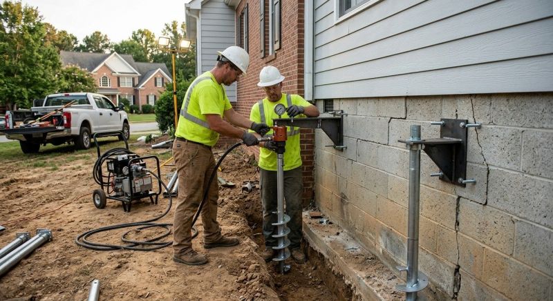 Helical Pile Installation in Arlington, VA